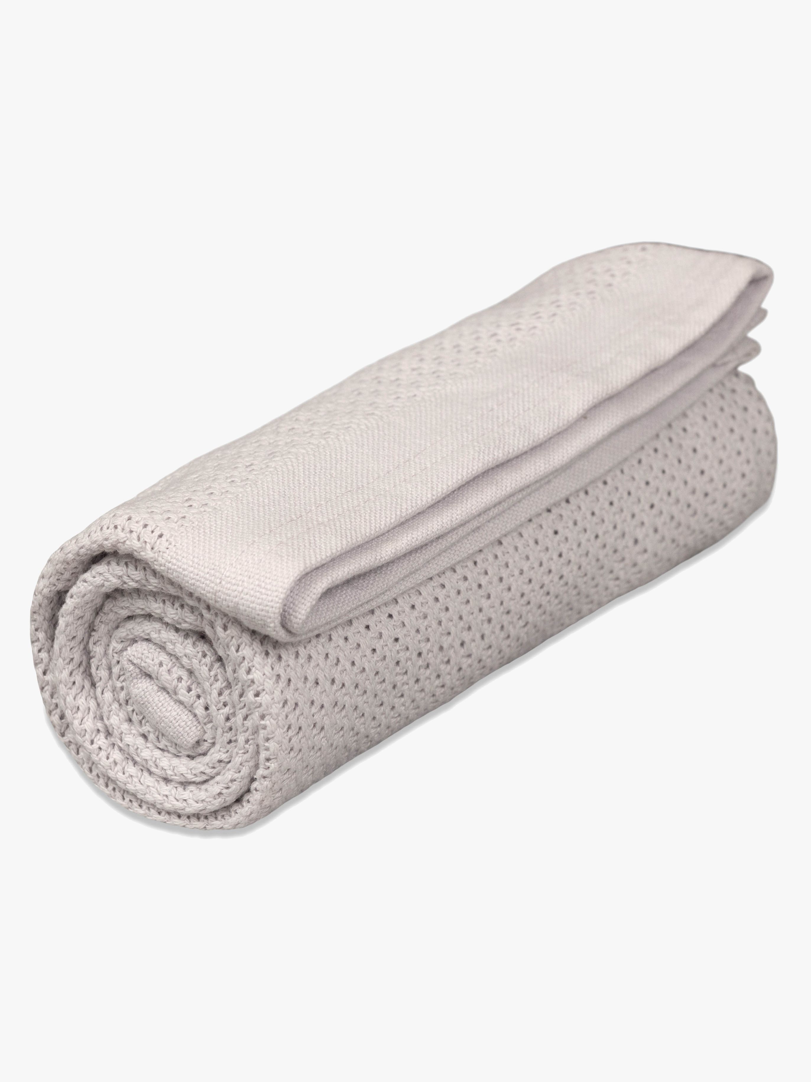 Vinter &  Bloom Soft Grid Hæklet Babytæppe, Dove Grey