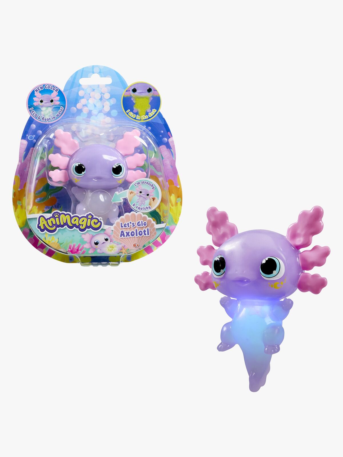 Animagic Let'S Glo Axolotl Pastel Glow In The Dark Figur