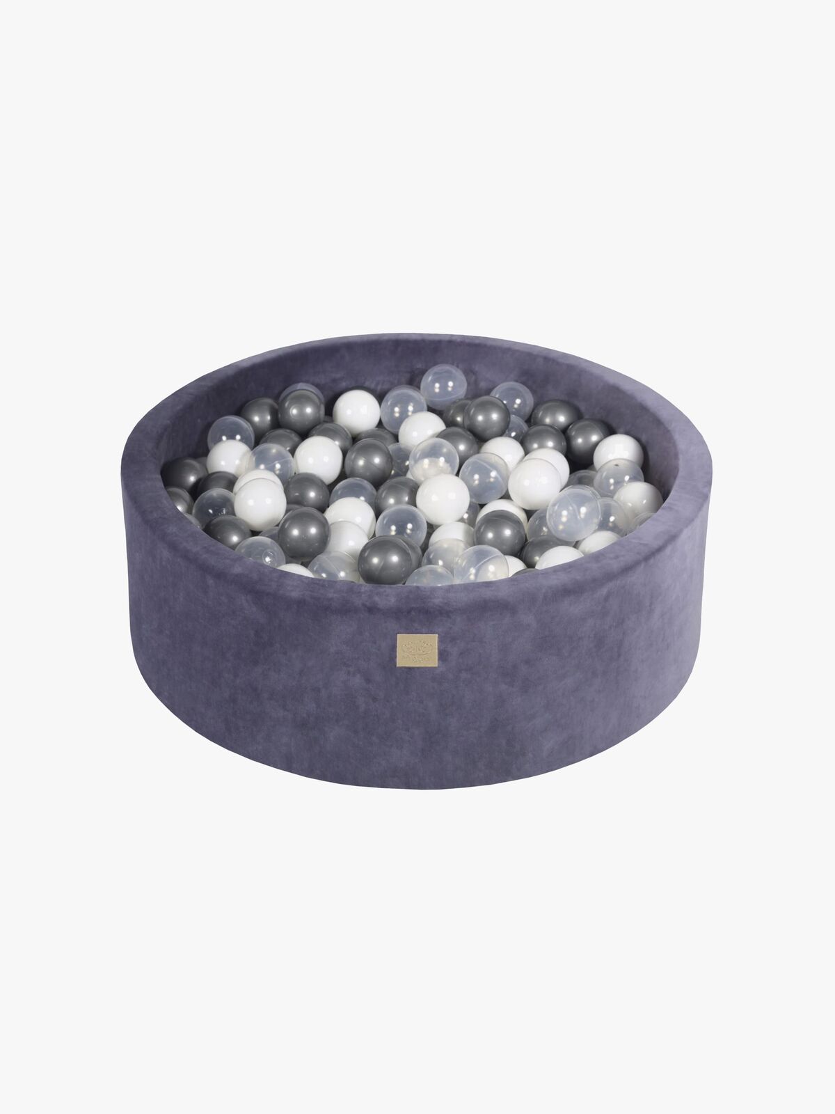 Meowbaby Rund Boldbassin Velour 30x90, Blågrå