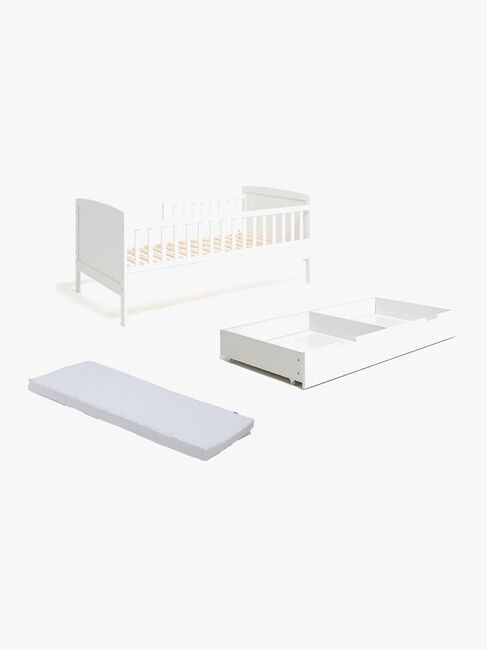 JLY DREAM Juniorseng LOWA inkl Sengeopbevaring & Madras 70x140, Hvid