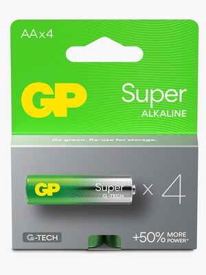 GP Super Alkaline G-TECH AA/LR6 Batterier 4-Pak