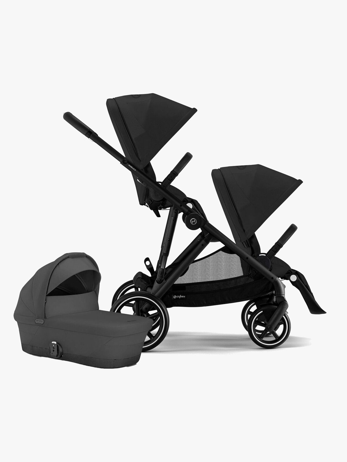 Cybex GAZELLE S Søskendevogn, Moon Black/Black