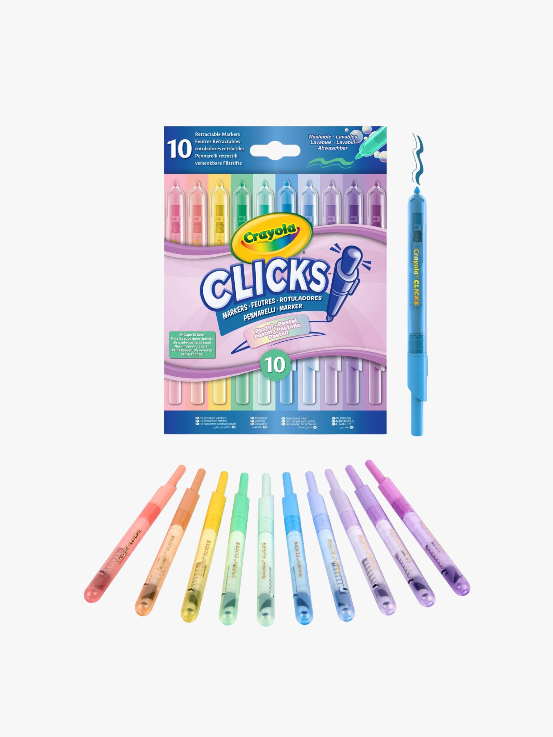 Crayola Clicks Klikbare Tuscher 10-Pak, Pastel