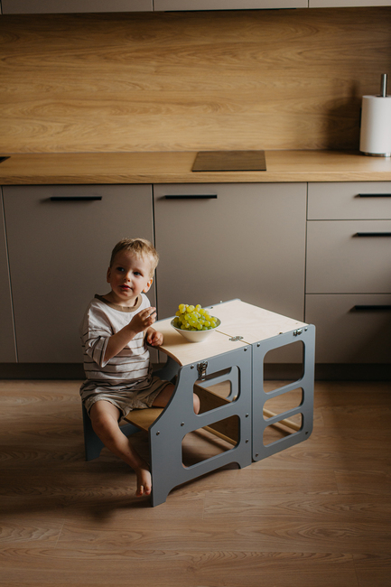 Duck Woodworks Sammenklappeligt Læringstårn, Grå