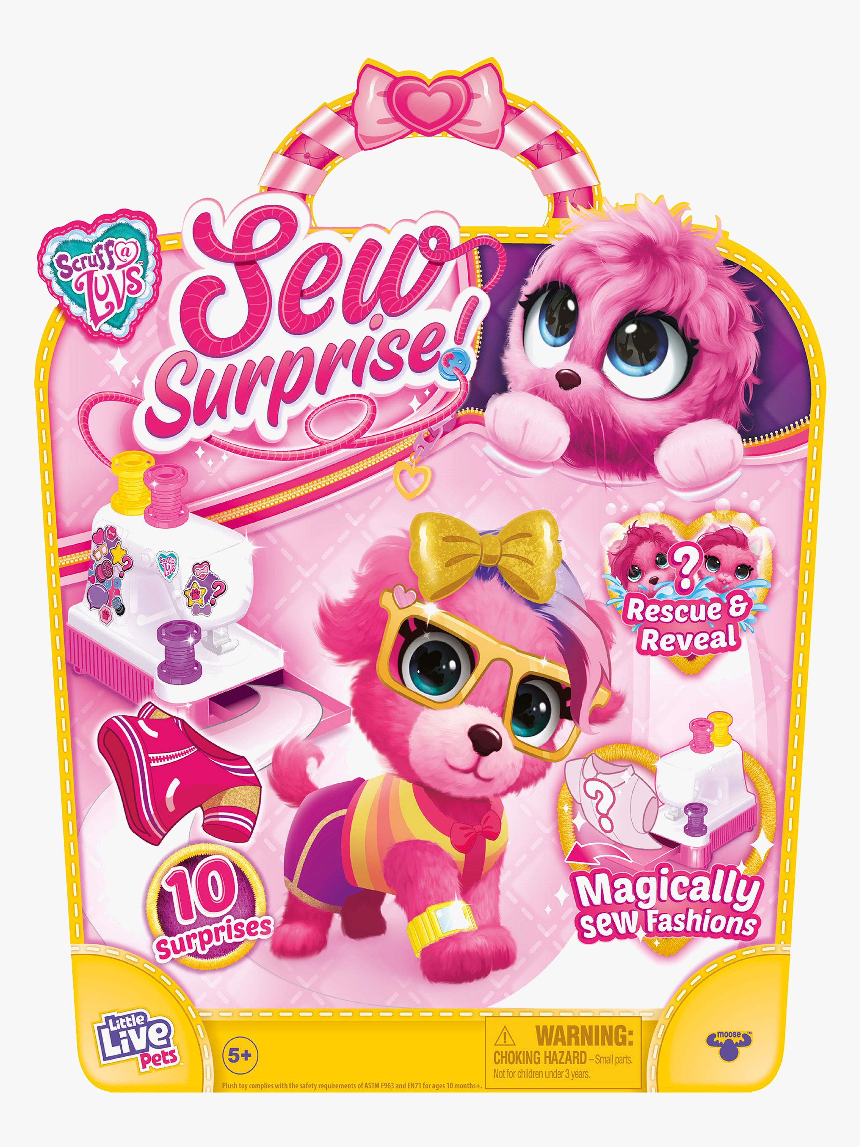 Scruff-A-Luvs Bamse Sew Surprise, Lyserød