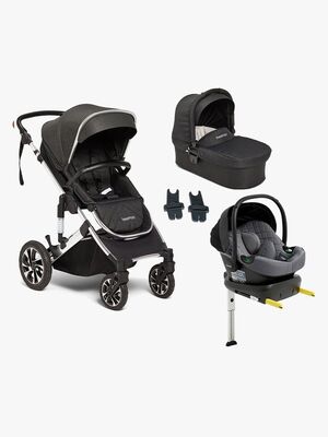 Beemoo Maxi 4 Duovogn inkl. Route i-Size Autostol Baby & ISOFIX Base, Black Silver/Mineral Gray