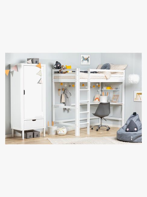 JLY SOFIA Højseng m. Skrivebord 90x190, Hvid