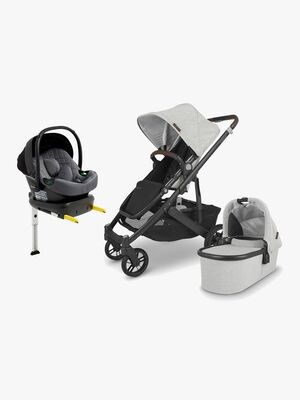 UPPAbaby CRUZ V2 Duovogn inkl. Beemoo Route i-Size Autostol Baby & ISOFIX Base, Anthony Grey/Mineral Grey