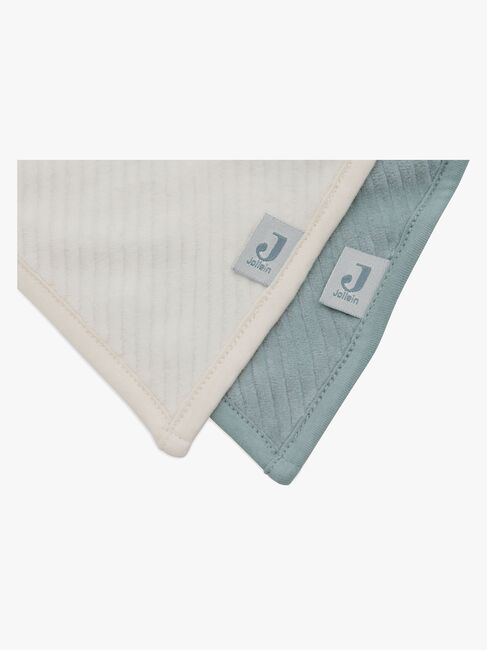 Jollein Velvet Rib Bandana Savlemække 2-pak, Sea Green/Ivory