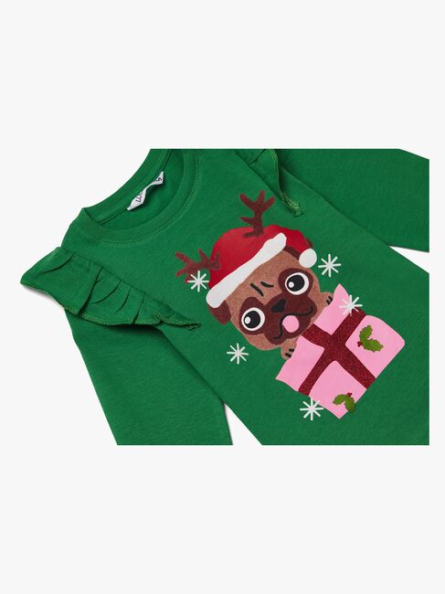Luca & Lola Top Merry Pugbaby, Green