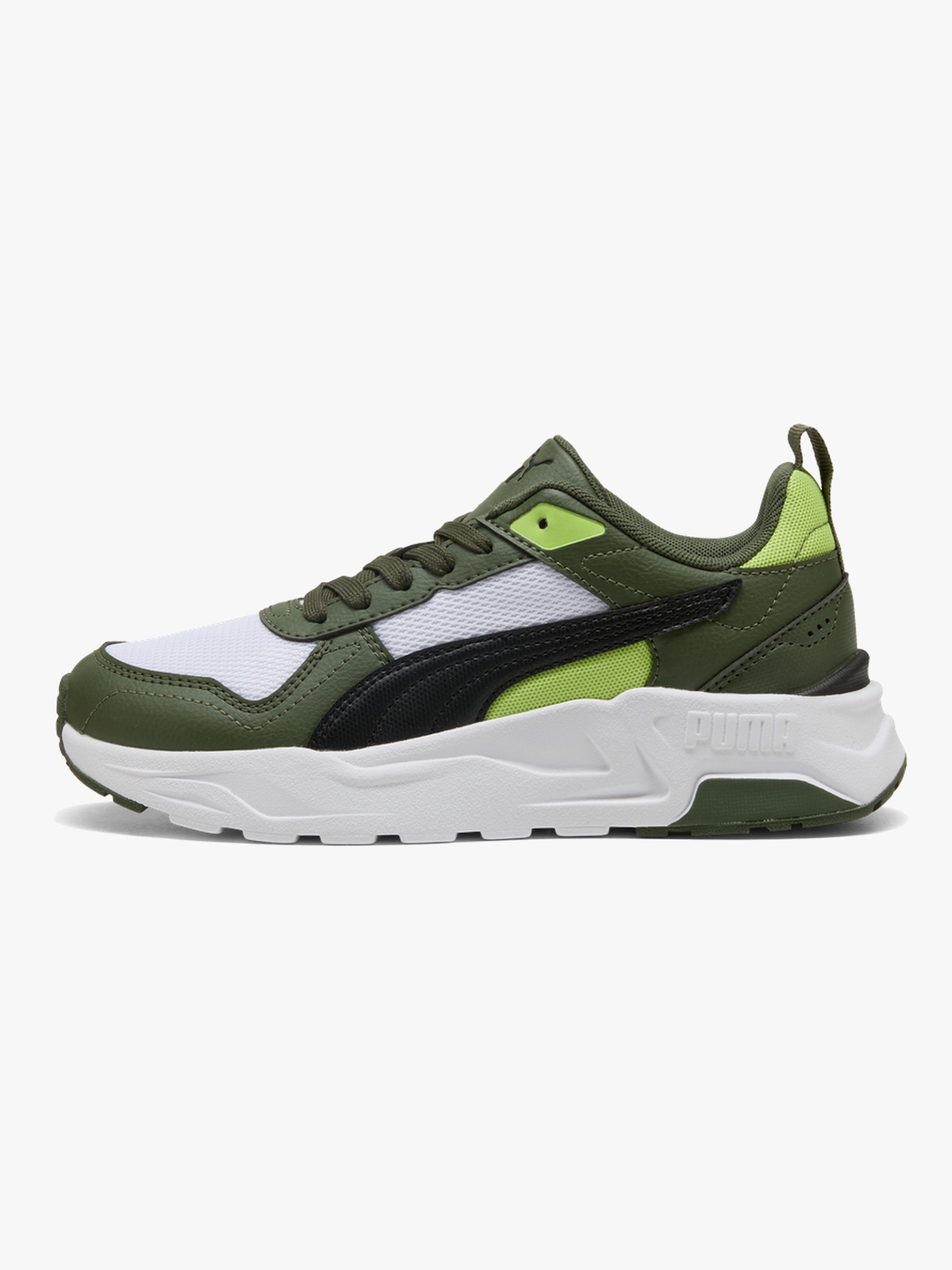 Puma Trinity 2 LT Jr Sneakers, White/Moss Veil, 36