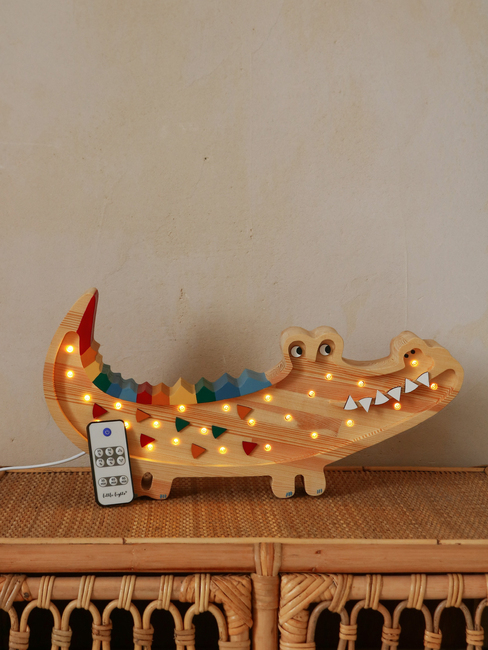 Little Lights Lampe Krokodille, Caribbean Wood