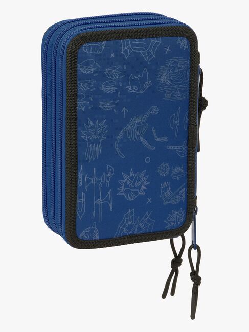 Sådan Træner Du Din Drage  Fyldt Penalhus med 3 Rum 37 Dele, Blå