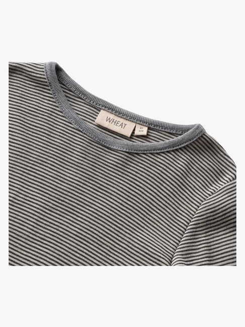 Wheat Alfie Langærmet Top Merinould, Navy Stripe