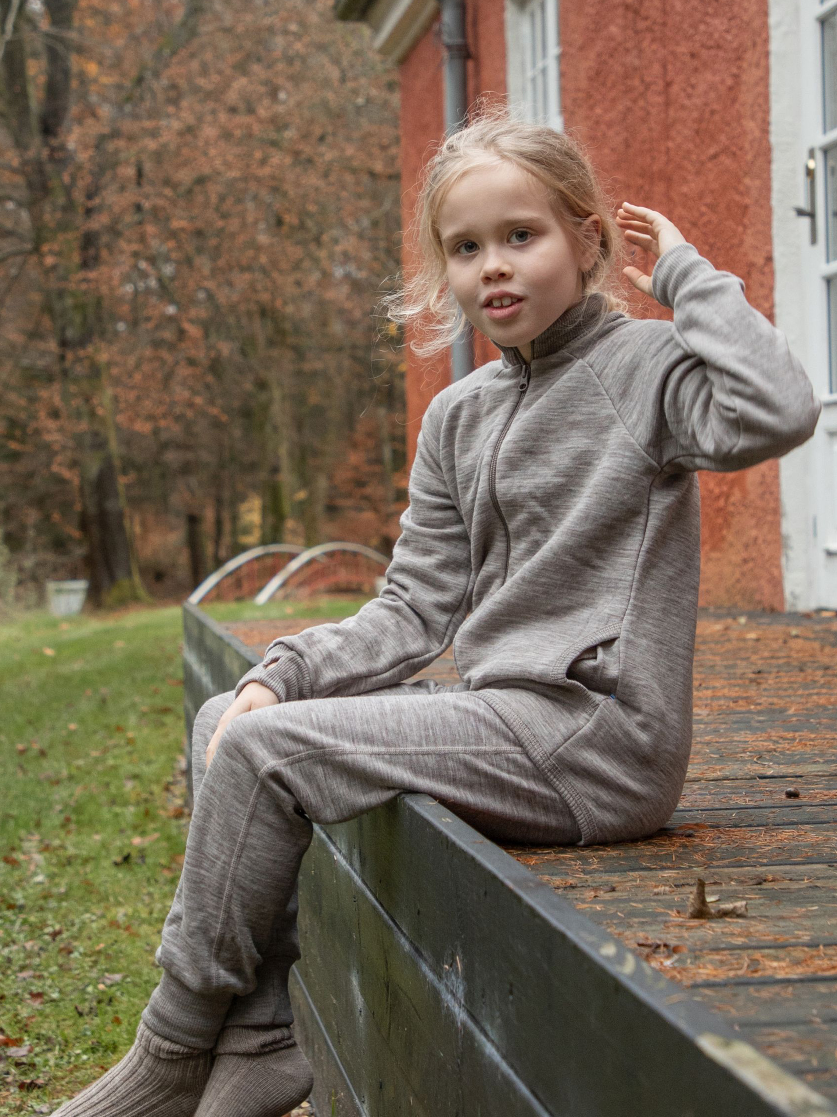Joha Trøje Zip Merinould, Sesame Mel, 100