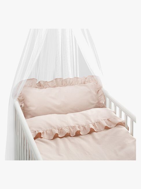 Borganäs Sengesæt Tremmeseng Volang 100 x 130 2-delt, Pink