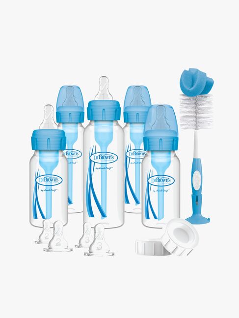 Dr. Brown NarrowNeck Options Gavesæt + Sutteflaskesæt, Blå