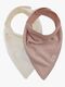Jollein Velvet Rib Bandana Savlemække 2-pak, Wild Rose/Ivory