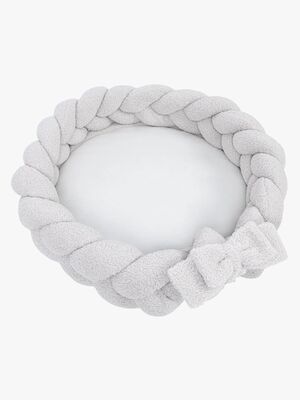 MeowBaby Bearly Babynest med Flettet Beskyttelse & Legetæppe, Offwhite