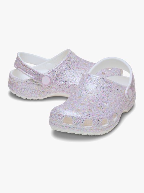 Crocs Classic Fantasy Glitter Crocs, Hvid