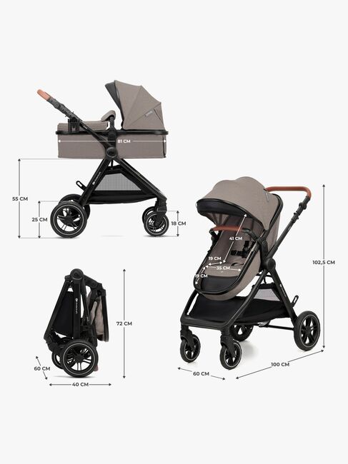 Kinderkraft ESME PRO 3-in-1 Duovogn Travelsystem, Sand Beige