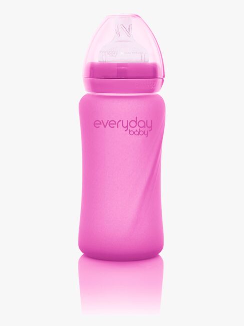 Everyday Baby Varmeindikator Sutteflaske Glas 240 ml, Cerise