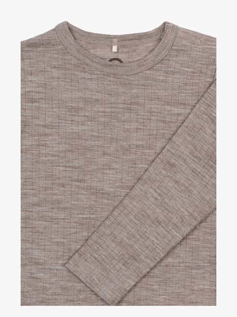 Mikk-Line  Langærmet T-shirt Merinould, Melange Denver