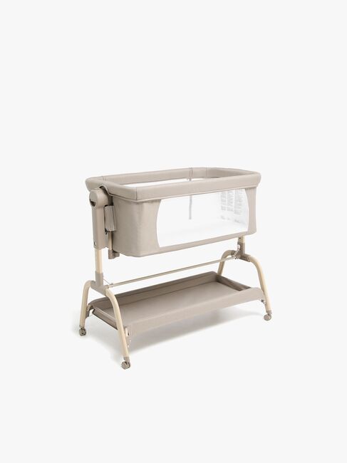 Beemoo CARE Motion Bedside Crib, Taupe/Wood