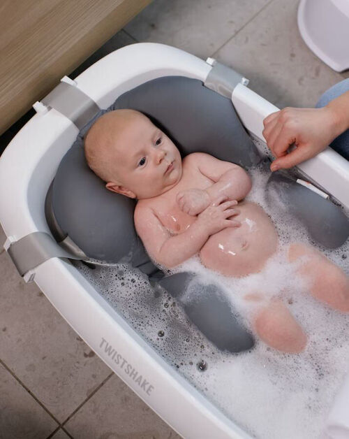 Twistshake Badekar med Pude, Pastel Grey