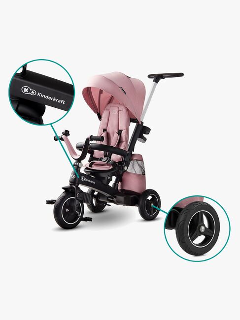Kinderkraft Trehjulet Cykel Easytwist, Lyserød
