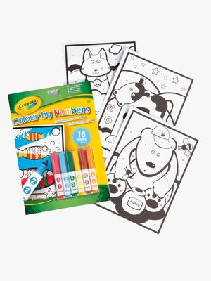 Crayola Colour By Numbers Malesæt Dyr 16 Sider & 6 Tusser