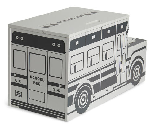 Alice & Fox Legetøjskasse Skolebus, Sort/Hvid