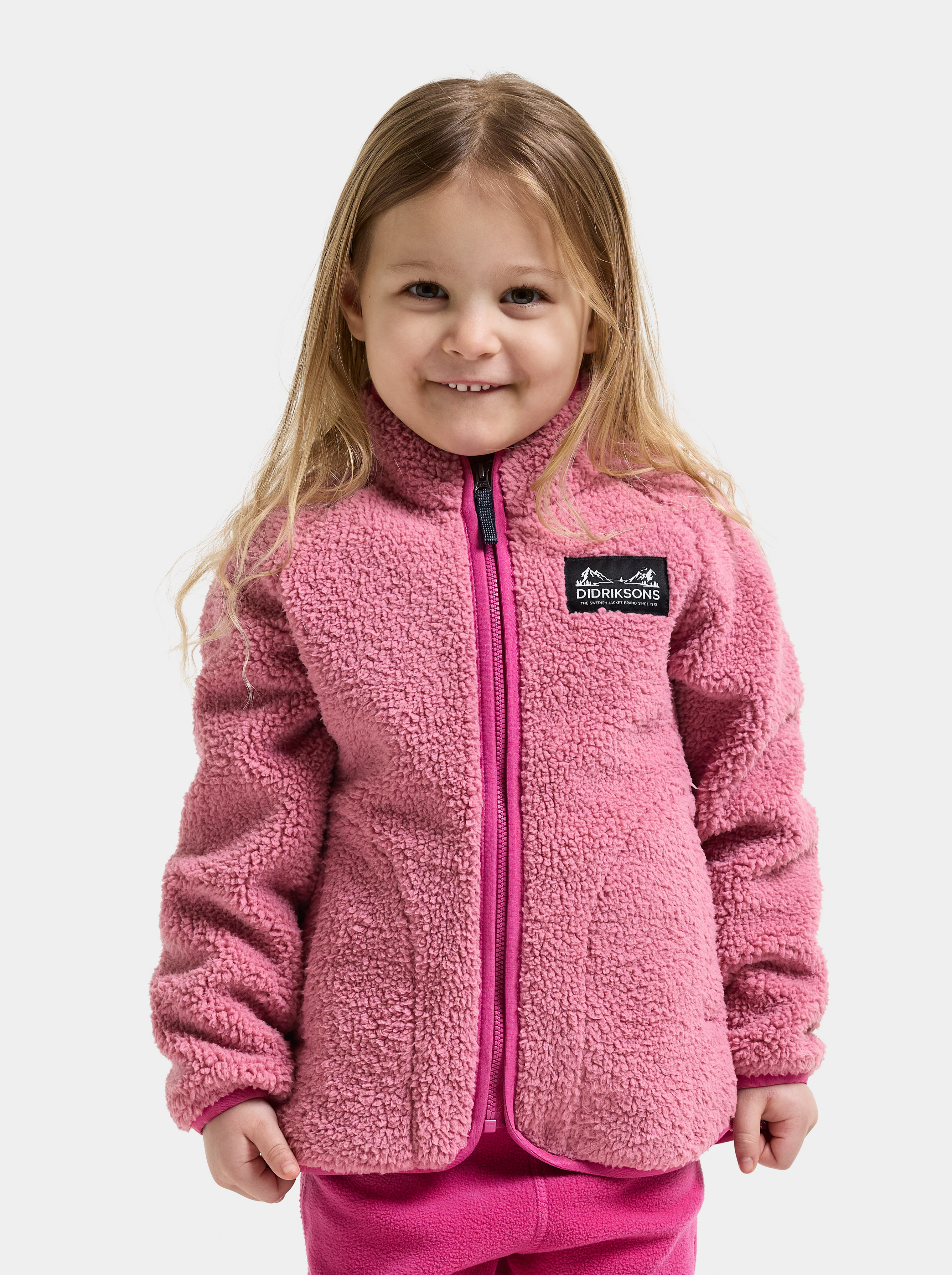 Didriksons Gibbs Fleecetrøje, Heather Pink/Cactus Pink, 140