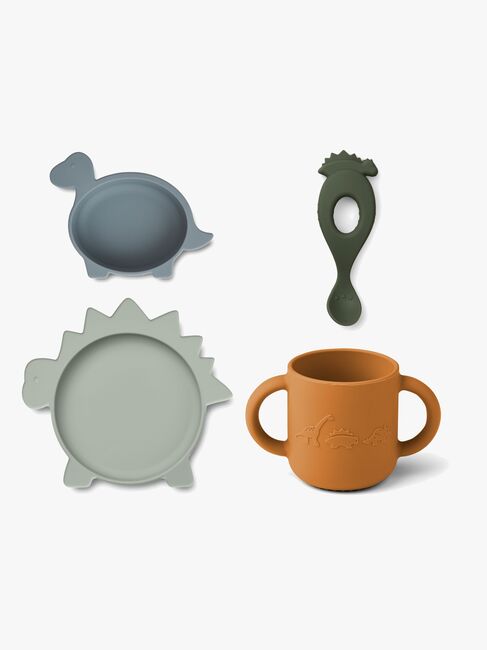 LIEWOOD Vivi Dino Spisesæt Silikone, Blue Multi