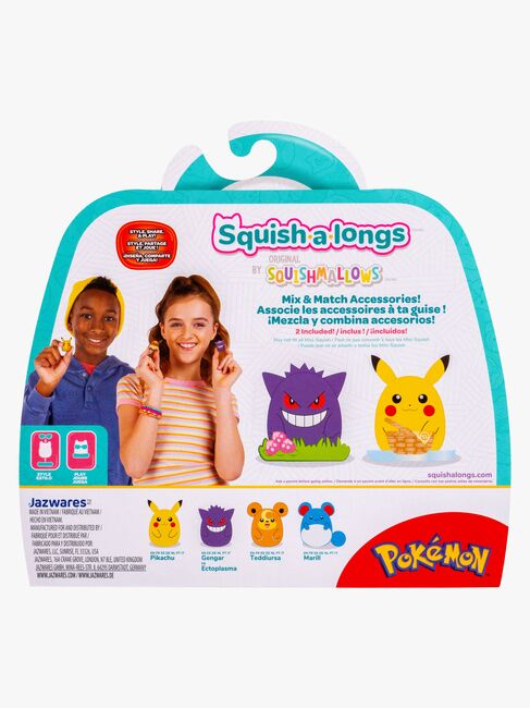 Squishmallows Squishalongs Pokémon Figursæt Pikachu, Gengar, Teddiursa & Marill 4-pak