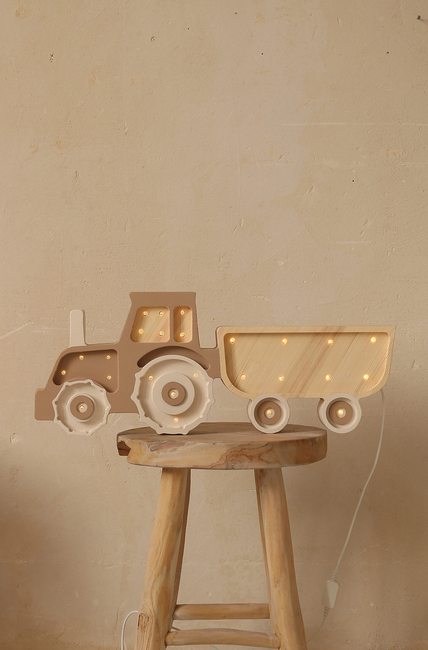 Little Lights Lampe Traktor, Coffee Cream