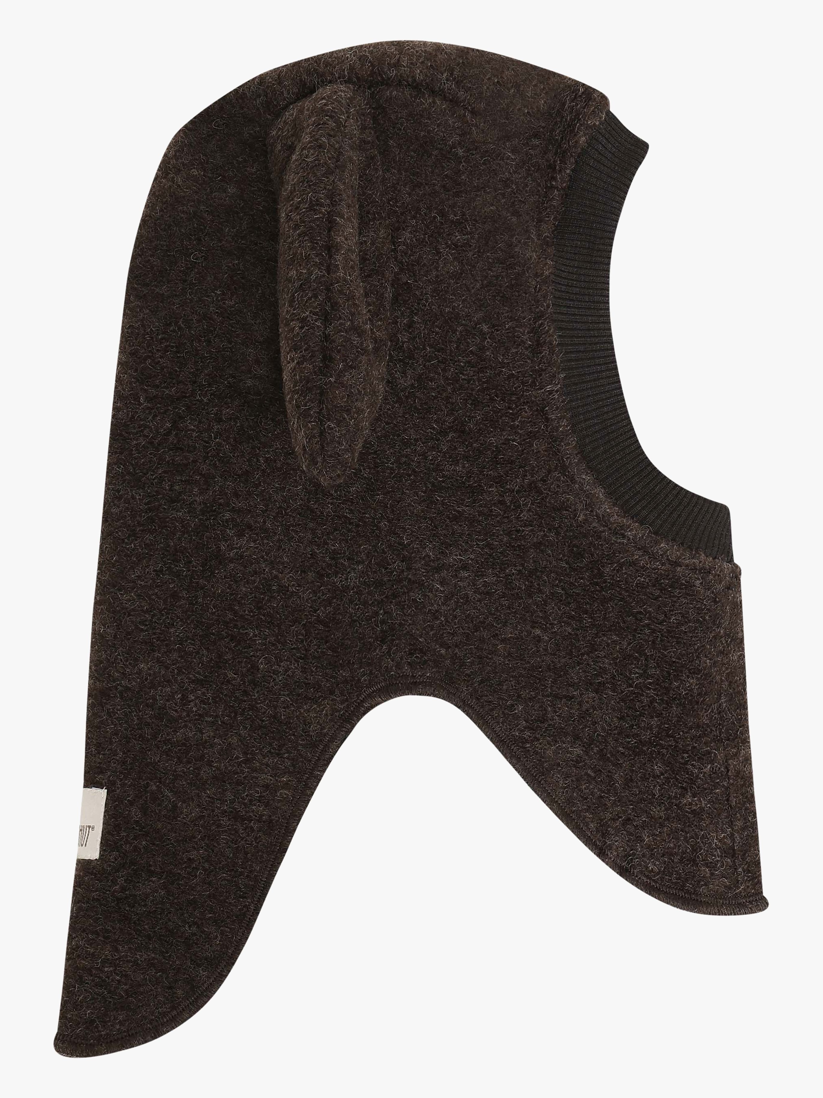 HUTTEliHUT Uldelefanthue Med Ører, Dark Brown Melange, 50