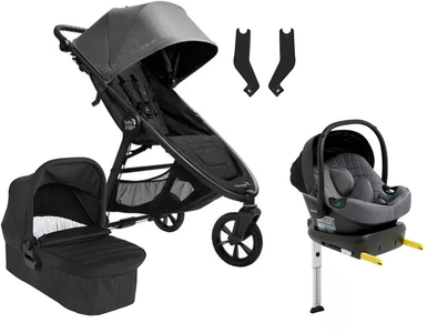 Baby Jogger City Mini GT 2.1 Duovogn inkl. Beemoo Route i-Size Autostol Baby & ISOFIX Base, Stone Grey/Mineral Grey