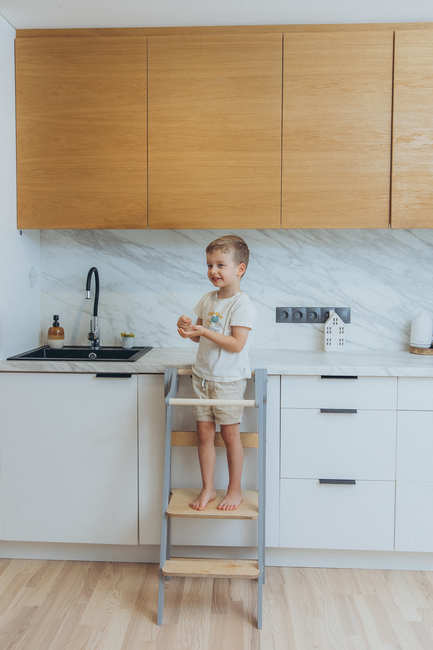 Duck Woodworks Sammenklappeligt Læringstårn, Grå