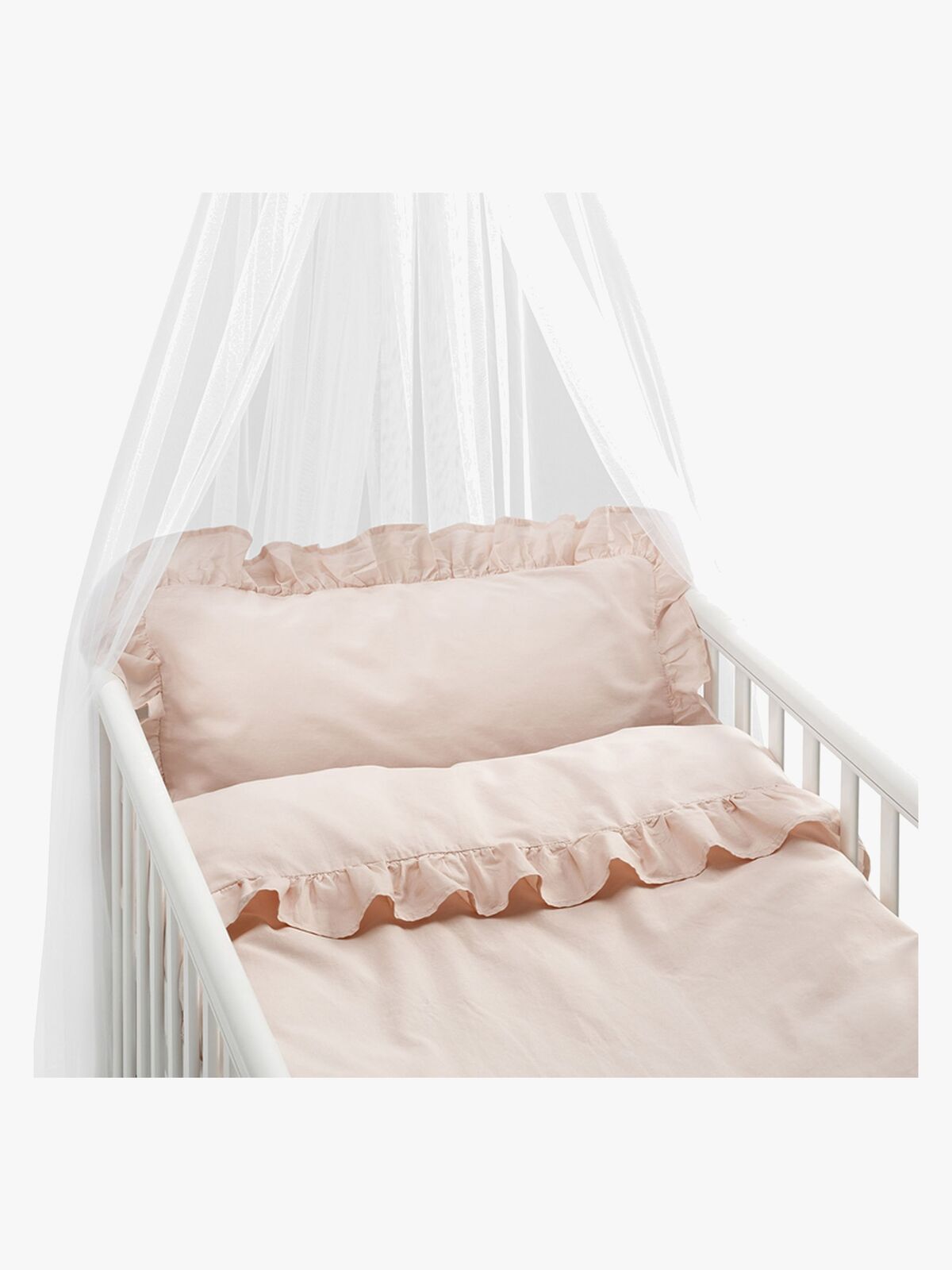 Borganäs Sengesæt Tremmeseng Volang 100 x 130 2-delt, Pink