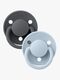 BIBS Sut De Lux 2-pak Silicone, Iron/Baby Blue