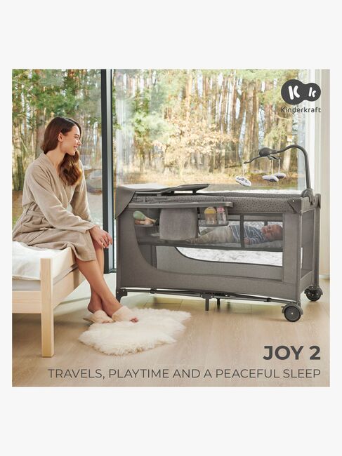 Kinderkraft JOY 2 Weekendseng med Tilbehør, Beige