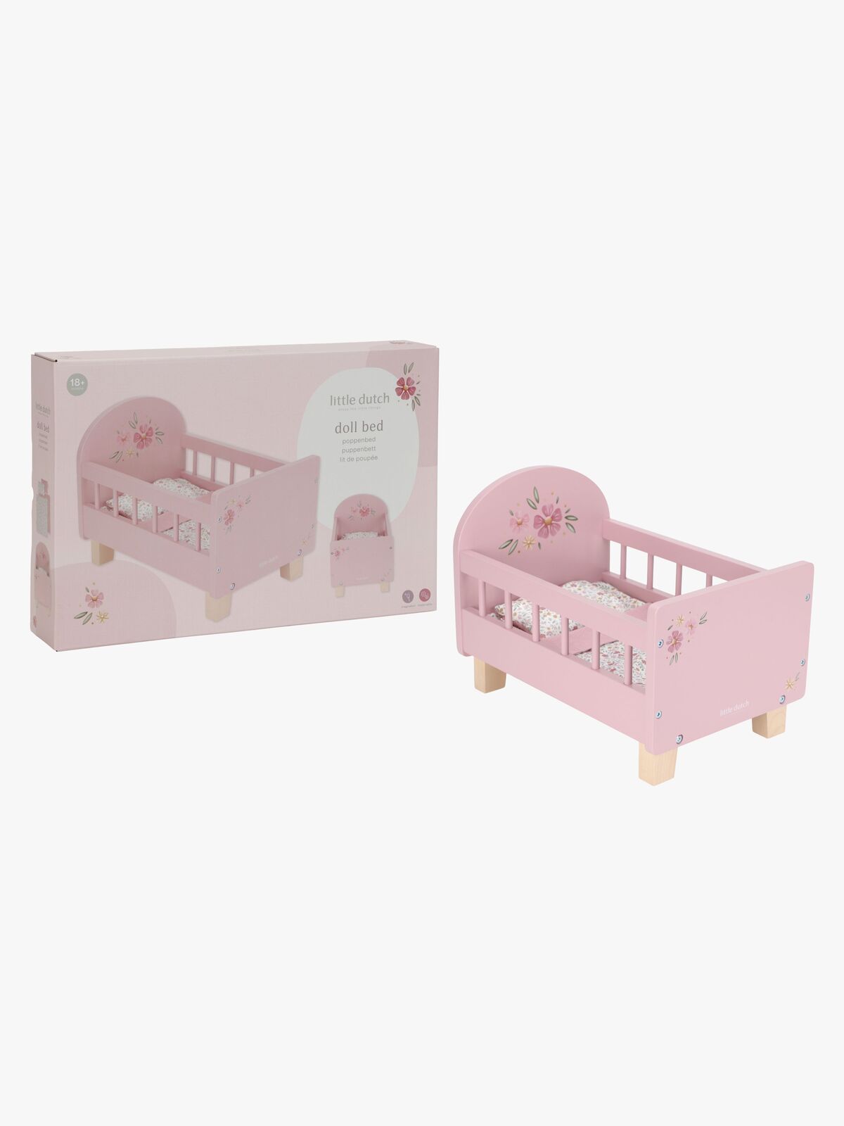 Little Dutch Dukkeseng med Sengesæt, Pink