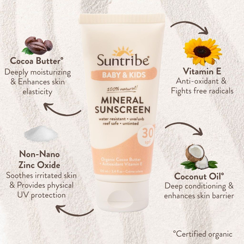 Suntribe Baby & Kids Natural Mineral Solcreme SPF 30 100 ml