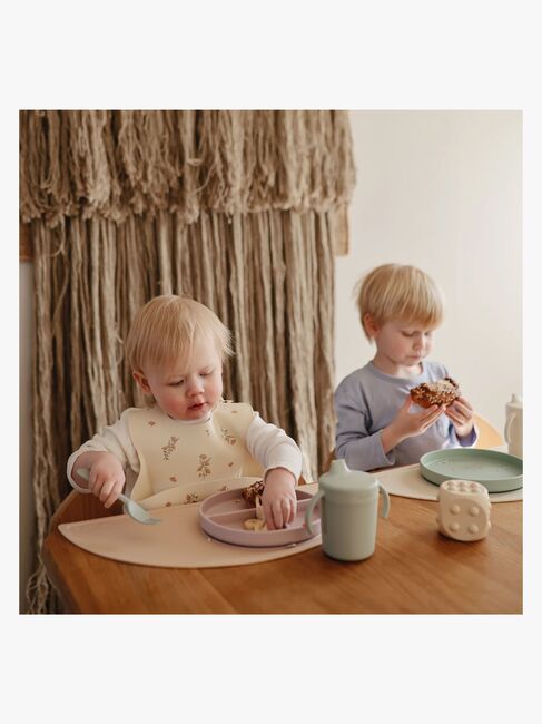 Mushie Hagesmæk Silikone, Pink Flowers