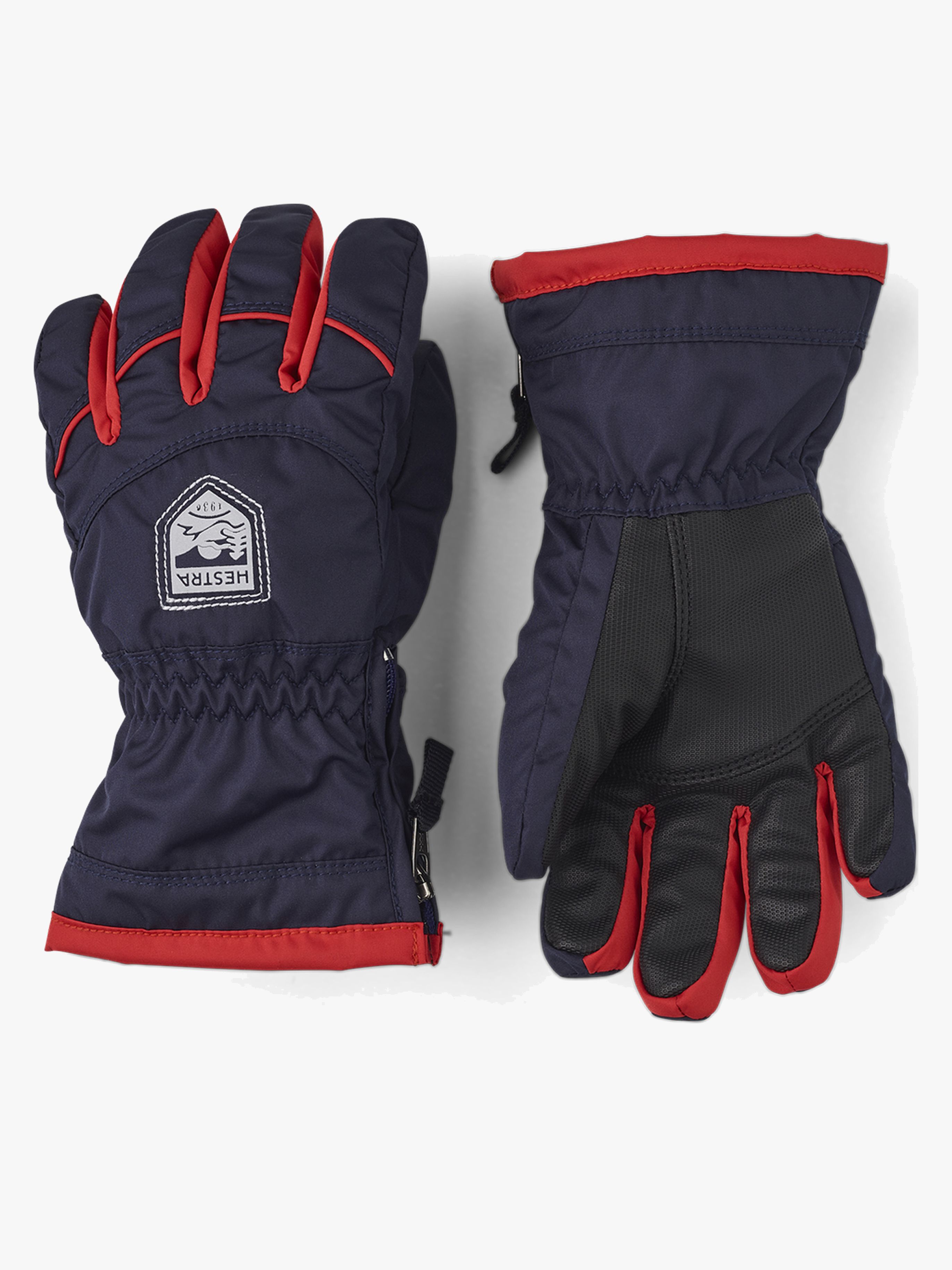 Hestra Sarri Zip JR Handsker, Marineblå/Rød, 6