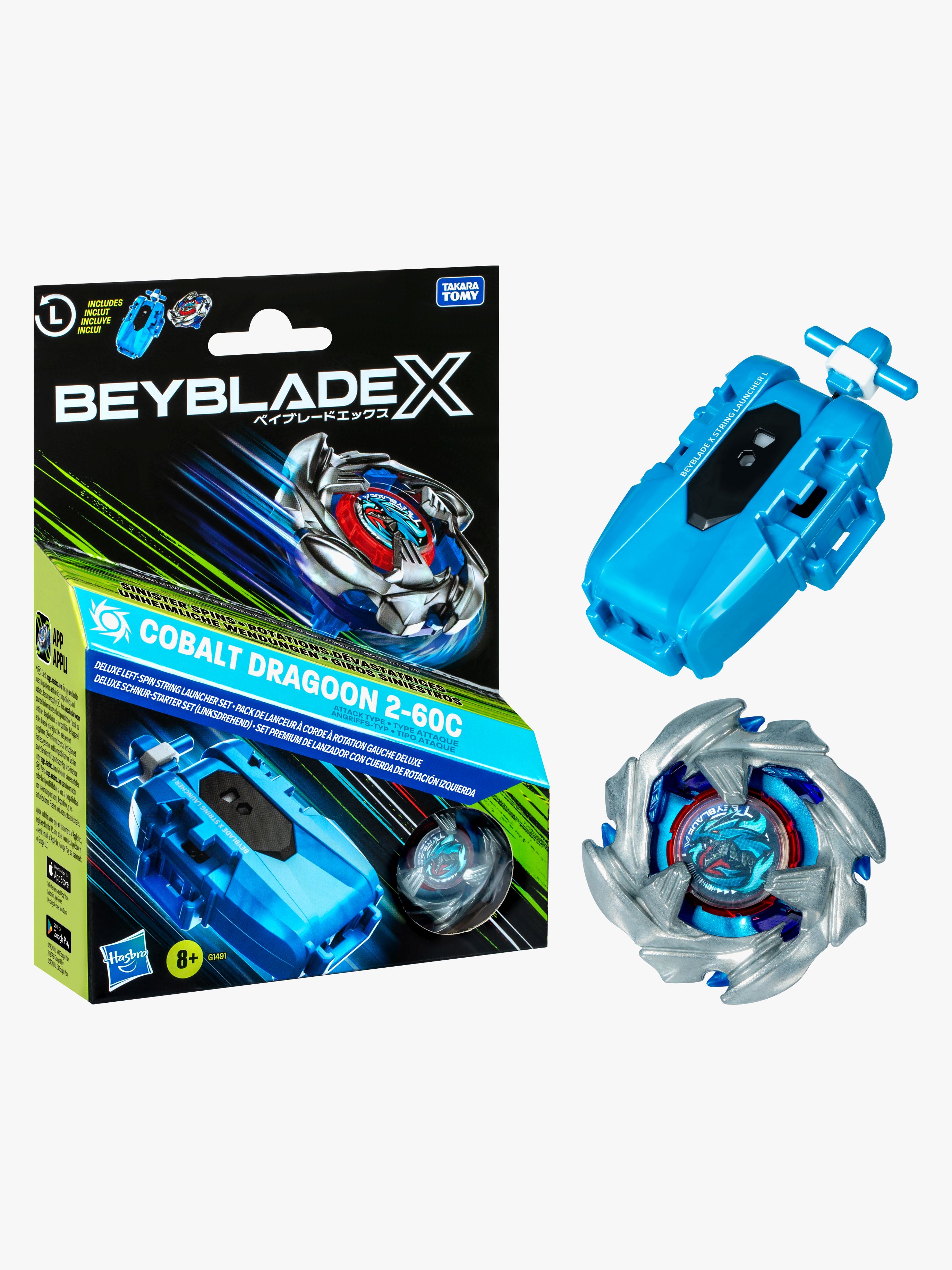 Beyblade X Cobalt Dragoon 2-60C Launcher Sæt