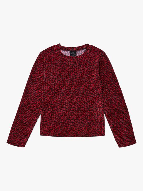 Luca & Lola Elettra Langærmet Top, Red Leopard