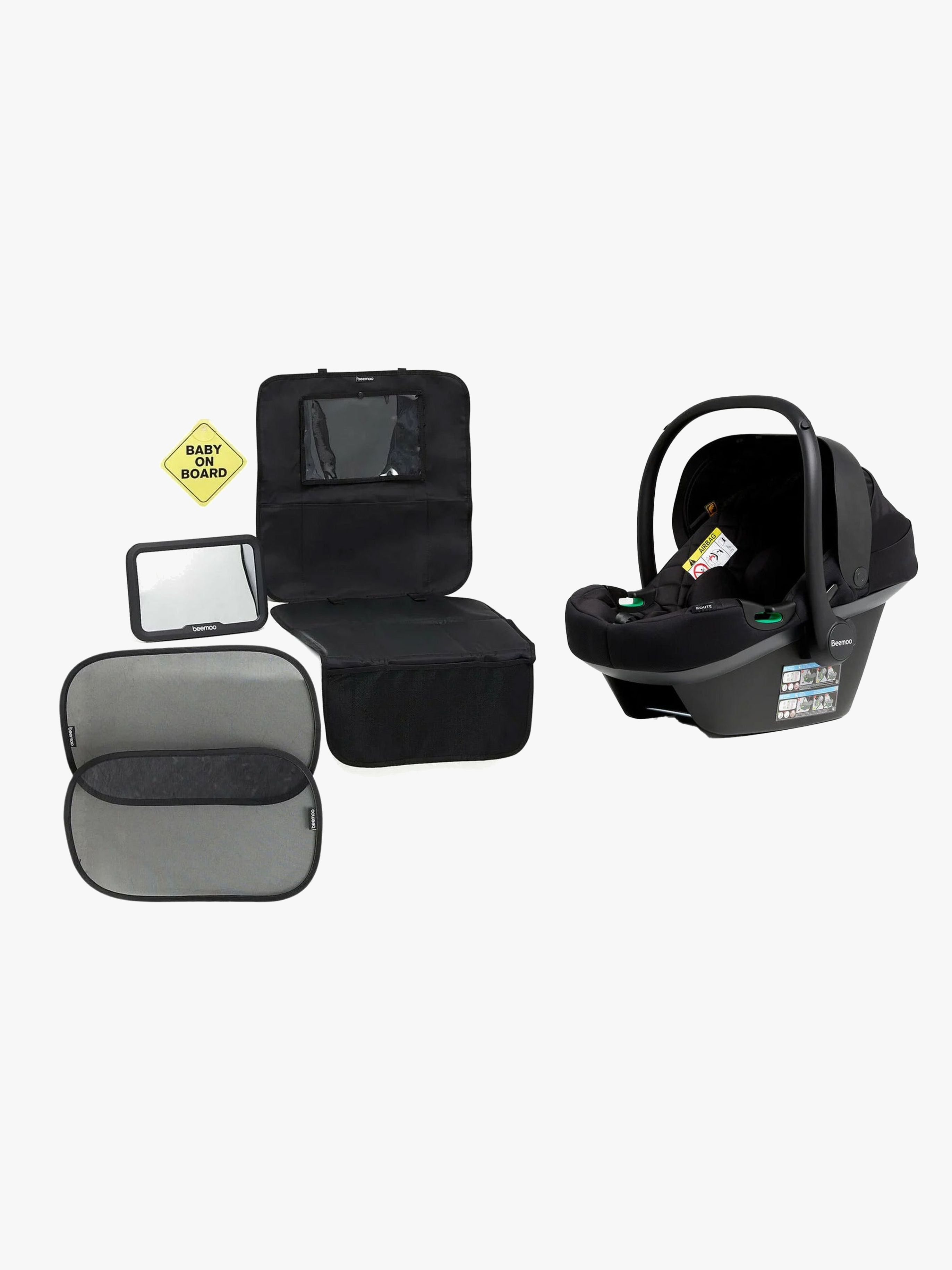 Beemoo Route i-Size Autostol Baby Inkl. Tilbehør, Black Stone