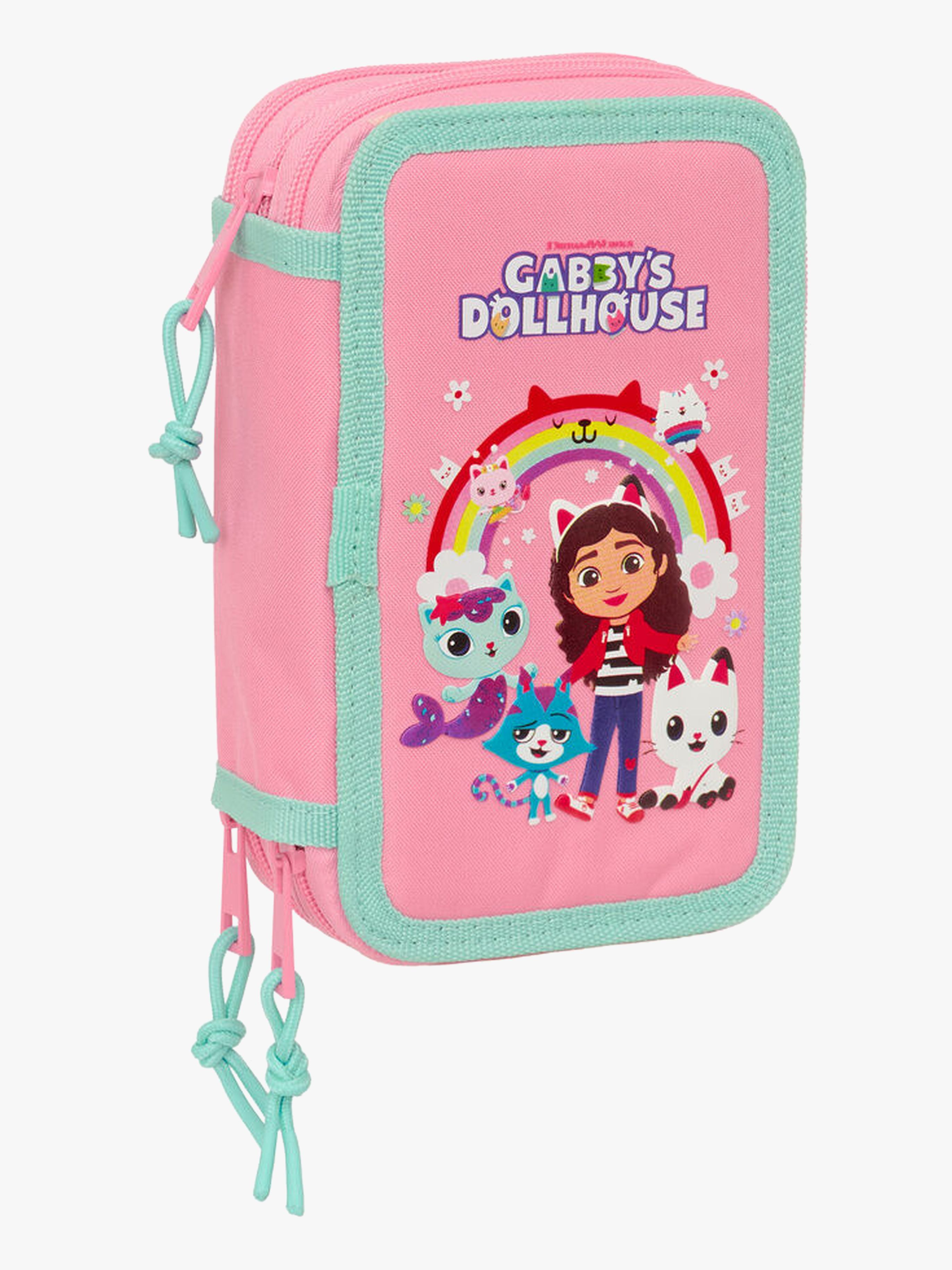 Gabby's Dollhouse Fyldt Penalhus med 3 Rum 37 Dele, Pink